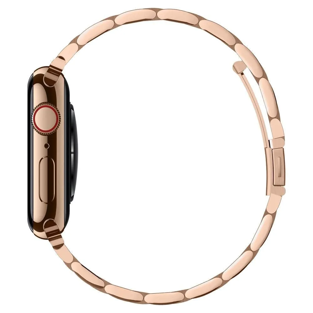 Apple Watch (38/40/SE/41/42mm) Spigen Modern Fit Band - Rustfri Stål Rem inkl. Stifter - Rose Gold