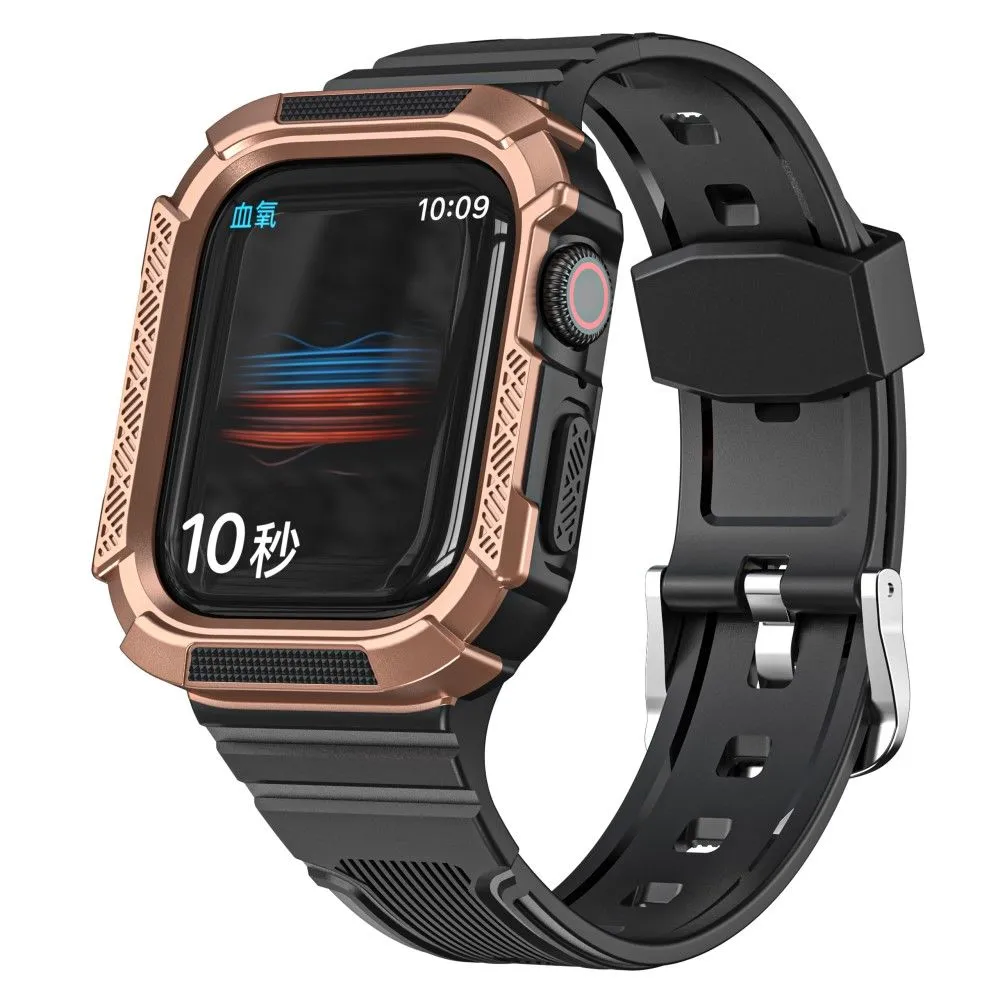 Apple Watch (41mm) dual color TPU cover with watch strap - Black / Bronze