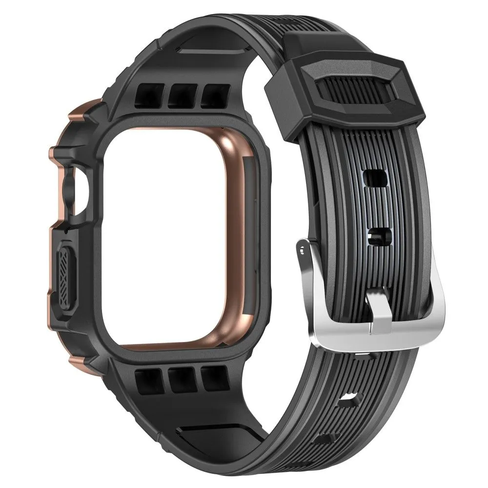 Apple Watch (41mm) dual color TPU cover with watch strap - Black / Bronze