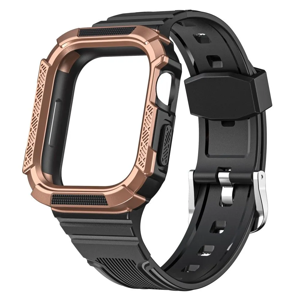 Apple Watch (41mm) dual color TPU cover with watch strap - Black / Bronze