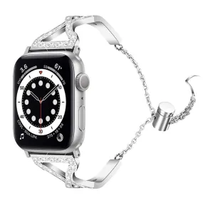 Apple Watch (41mm) rhinestone 304 stainless steel watch strap - Silver