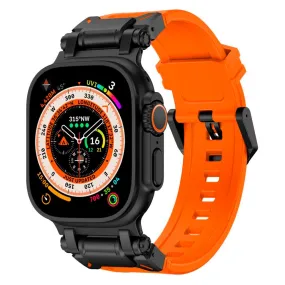 Apple Watch (42/44/SE/45/46/49mm) Tech-Protect Delta Pro Silikone Rem - Black / Orange