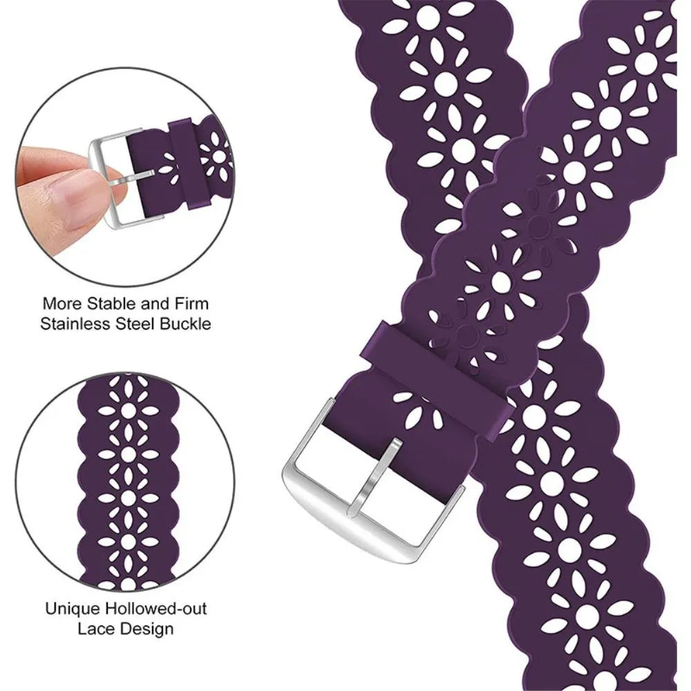 Apple Watch (45mm) stylish blossom silicone watch strap - Purple