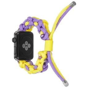 Apple Watch (45mm) unique nylon watch strap - Yellow / Purple