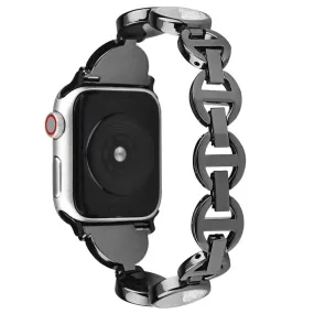 Apple Watch (45mm) unique rhinestone décor stainless steel watch strap - Black