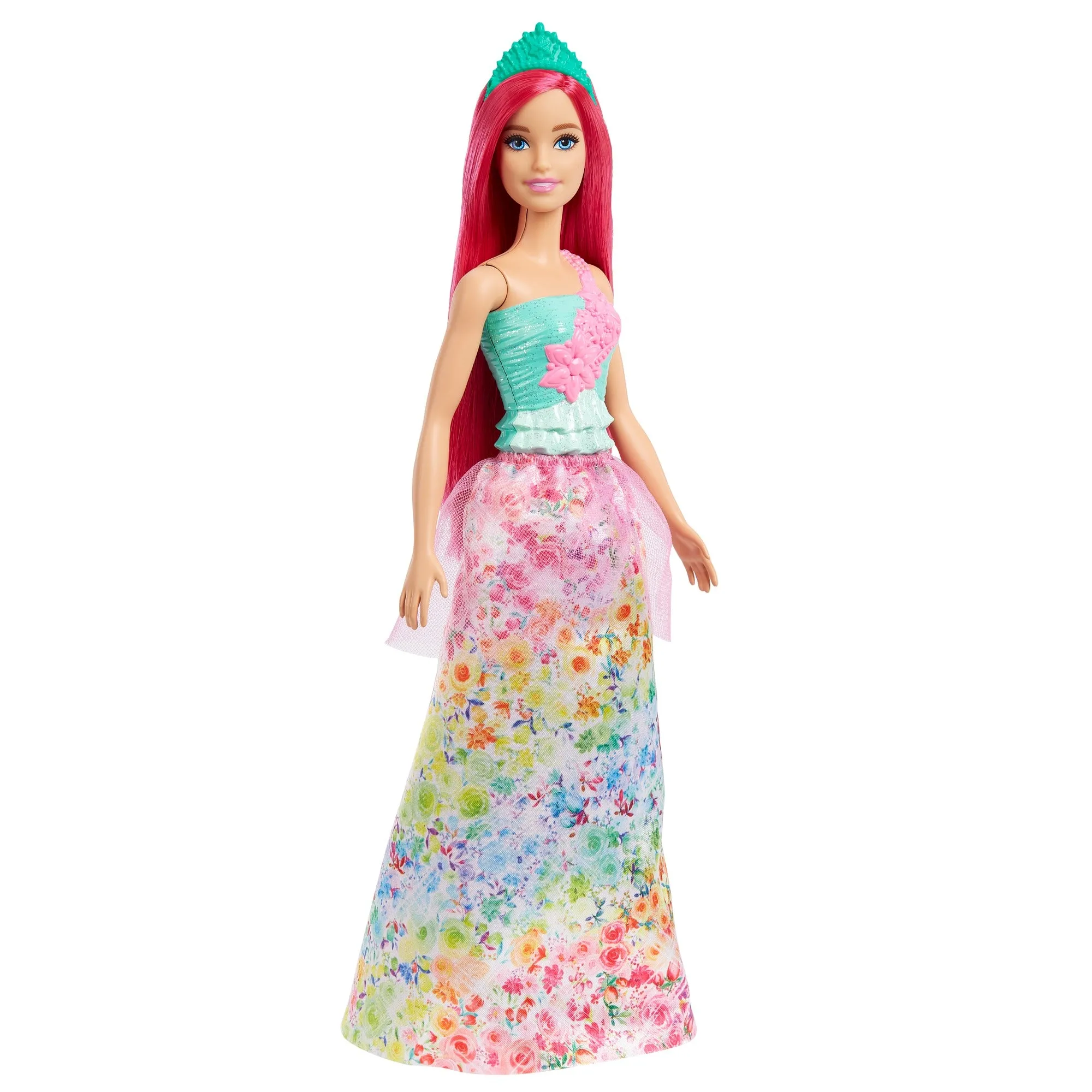 Barbie Dreamtopia Dark-Pink Hair Princess Doll with Sparkly Bodice, Princess Skirt and Tiara for Kids Ages 3 Years and Up