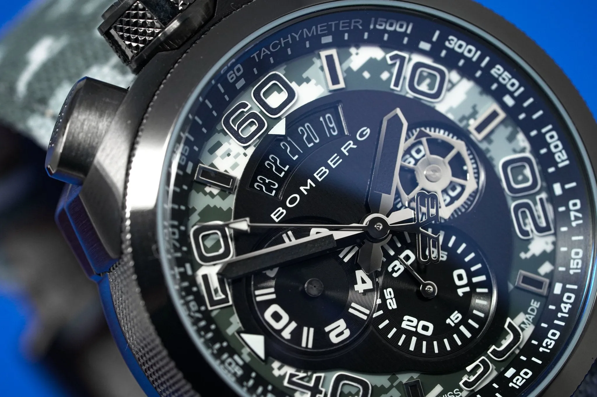 Bomberg Chronograph Watch BOLT-68 Winter Camo Limited Edition BS45CHPGM.019.3