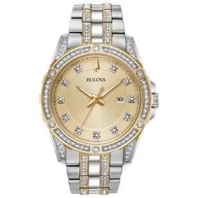 Bulova  Box Set BUL Crystal Mens Stainless Steel