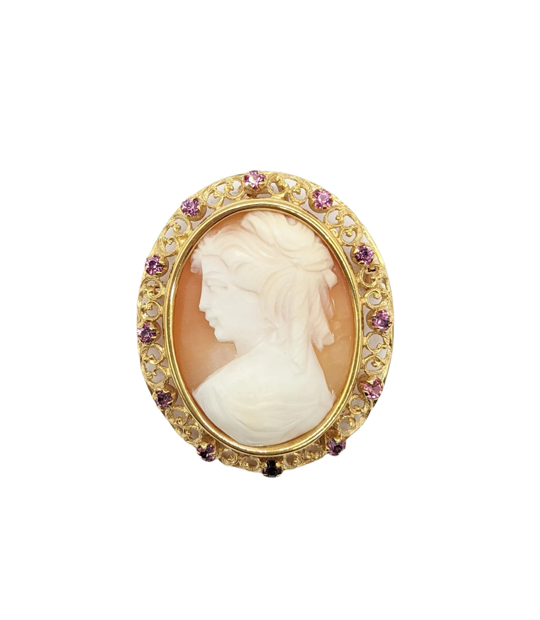 Cameo Pendant / Brooch in 18 Karat Yellow Gold