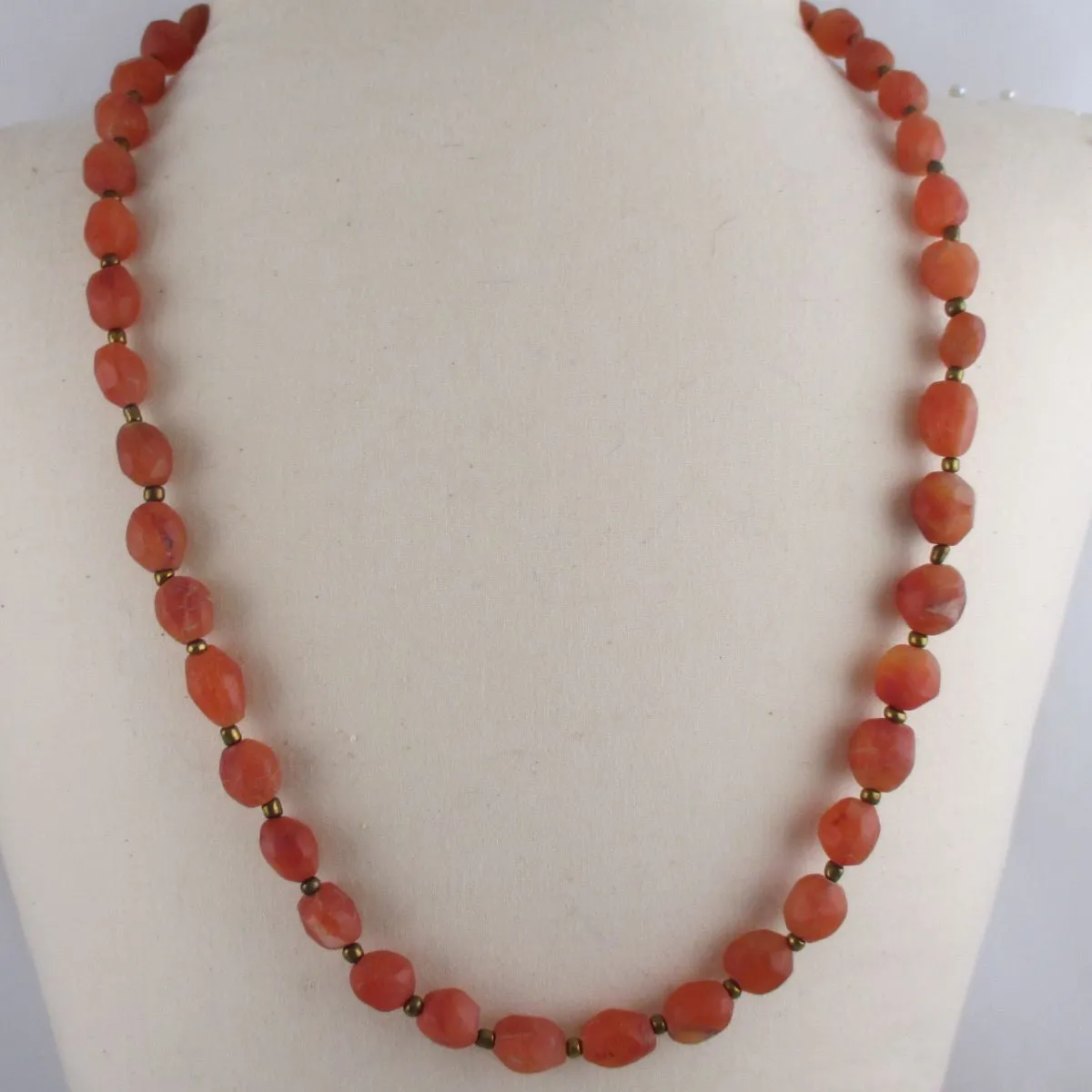 Carnelian Gemstone Nugget Long Necklace