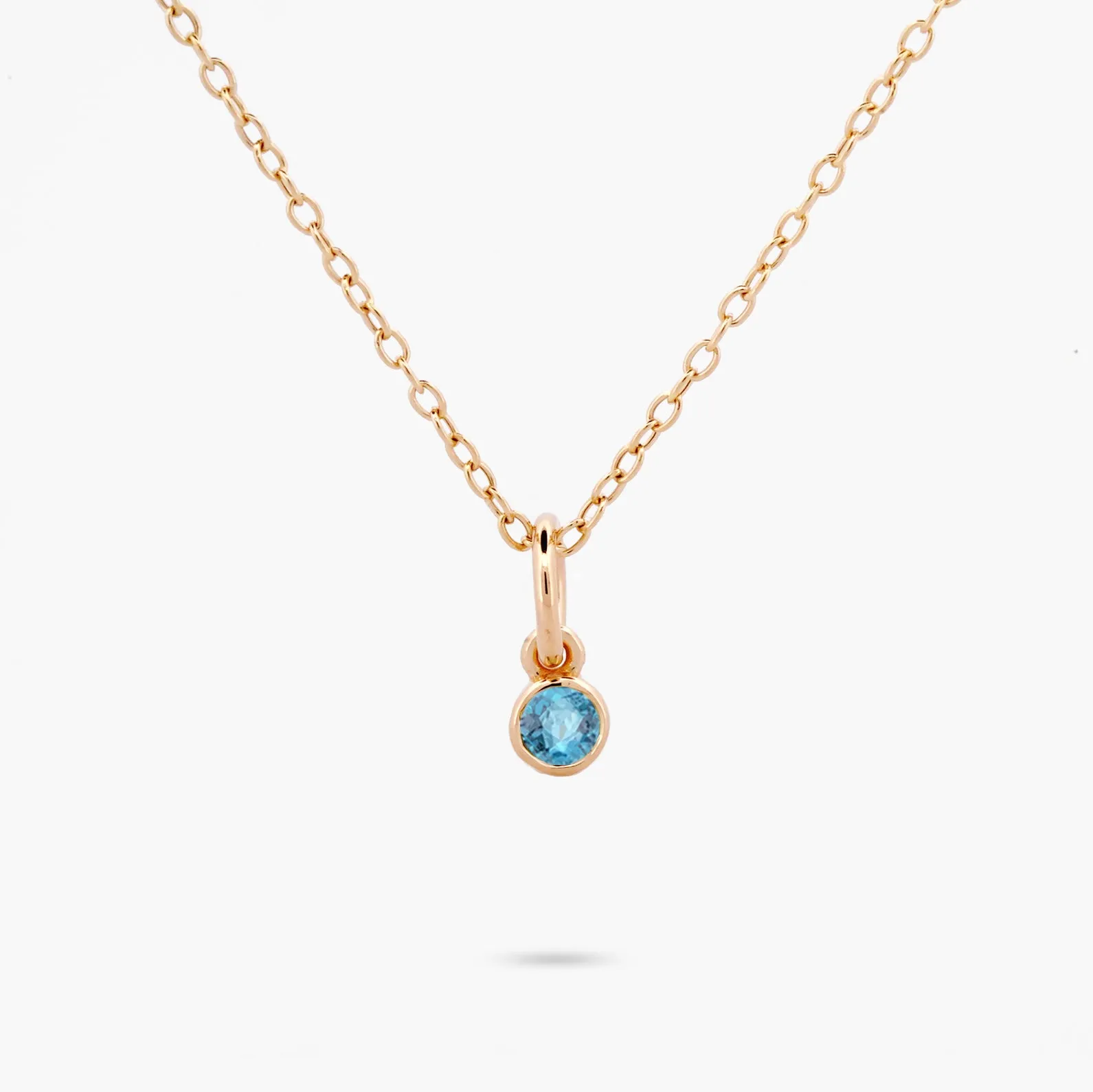 Celebration Bezel Set Necklace - Swiss Blue Topaz