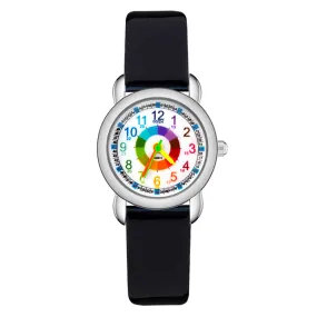 Children's Cute Cartoon Colorful Numbers Style Student Boy Girl Kids Leather Nylon Strap Quartz Wrist Watches