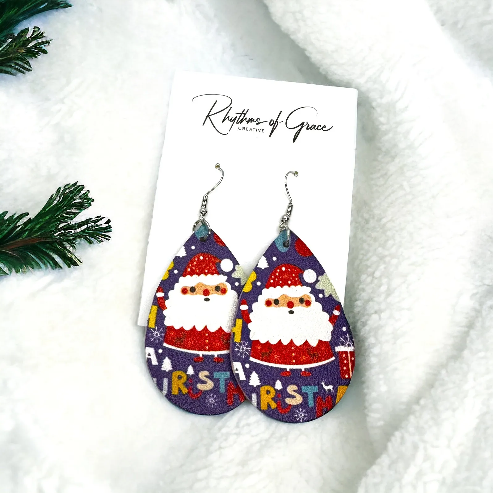 Christmas Earrings - Christmas Tree Earrings, Santa Costume, Christmas Jewelry, Handmade Earrings, Rudolph the Red Nosed Reindeer, Snowflake Earring