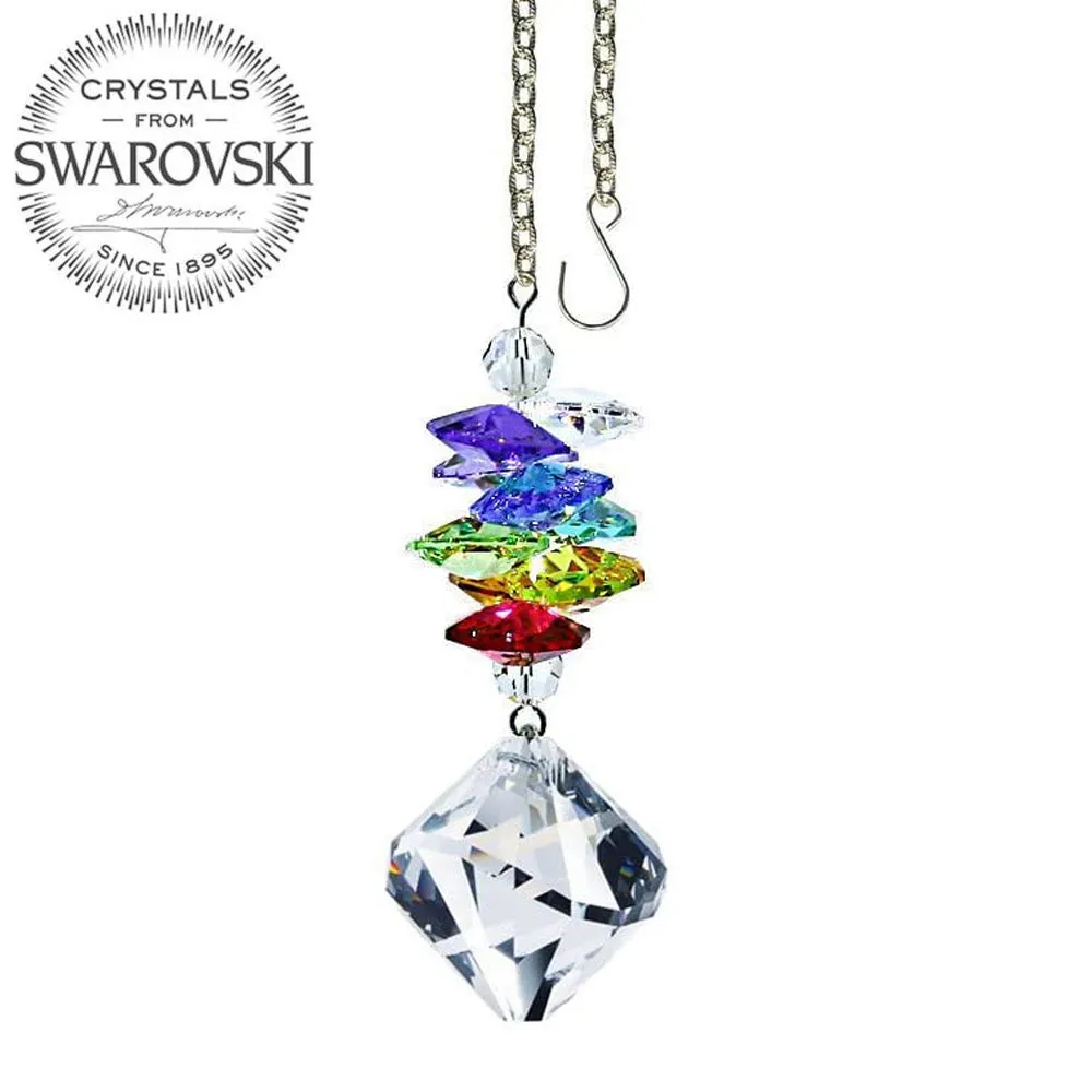 Crystal Ornament Clear Crystal Ball-Form Prism Colorful Swarovski Crystals 3-inches