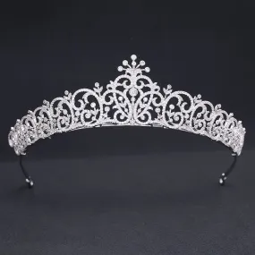 Cubic Zirconia Royal Tiara for Wedding,Crystal Bride Tiaras for Women CH10395