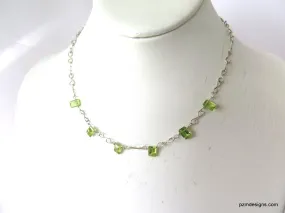 Dainty Peridot Necklace, Peridot Minimalist Necklace