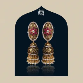 Earrings in Chetum, Pearls and Zircons