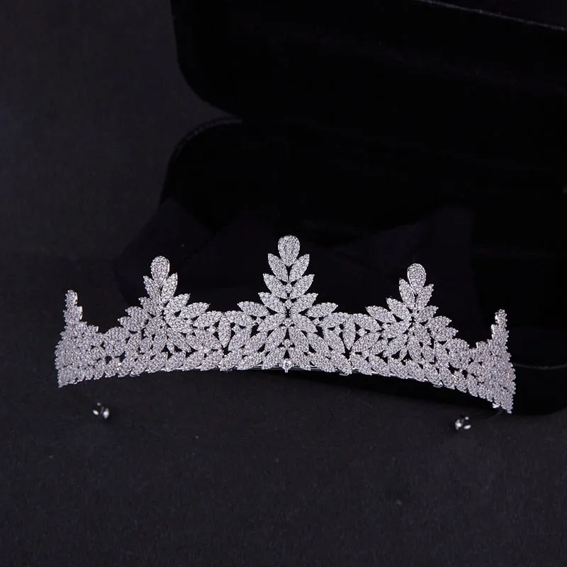 Fashion Zirconia Wedding Tiara,Women's Crystal Tiara for Bride,Prom,Gatherings Party Head Accessories,Hair Accessories for Girls