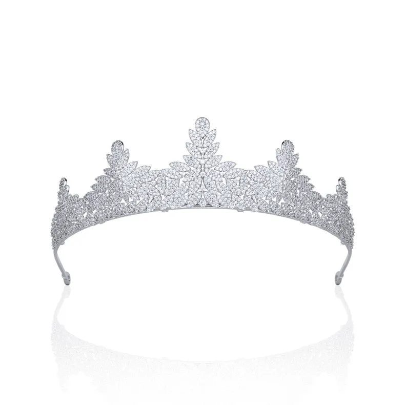 Fashion Zirconia Wedding Tiara,Women's Crystal Tiara for Bride,Prom,Gatherings Party Head Accessories,Hair Accessories for Girls