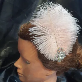 Featherheadpiece fsacinator head band , feather hair piece by Crystal wedding uk