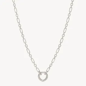 Figaro Charm Chain Necklace — Silver