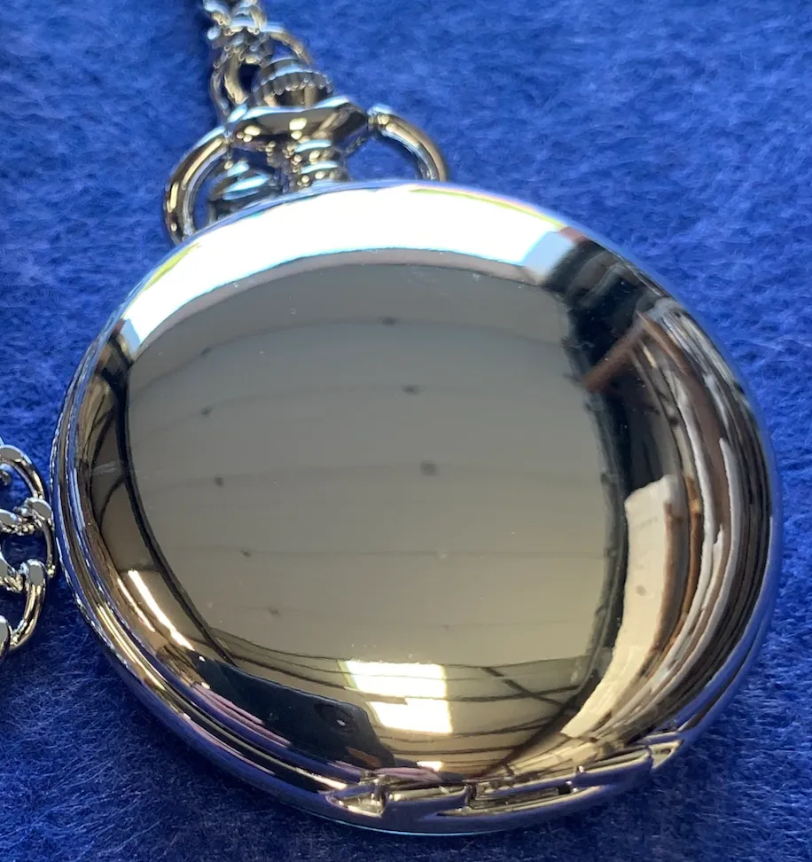 Gents Fashion Plain Quartz Silver Plated Pocket Watch - Free Personalised Engraving