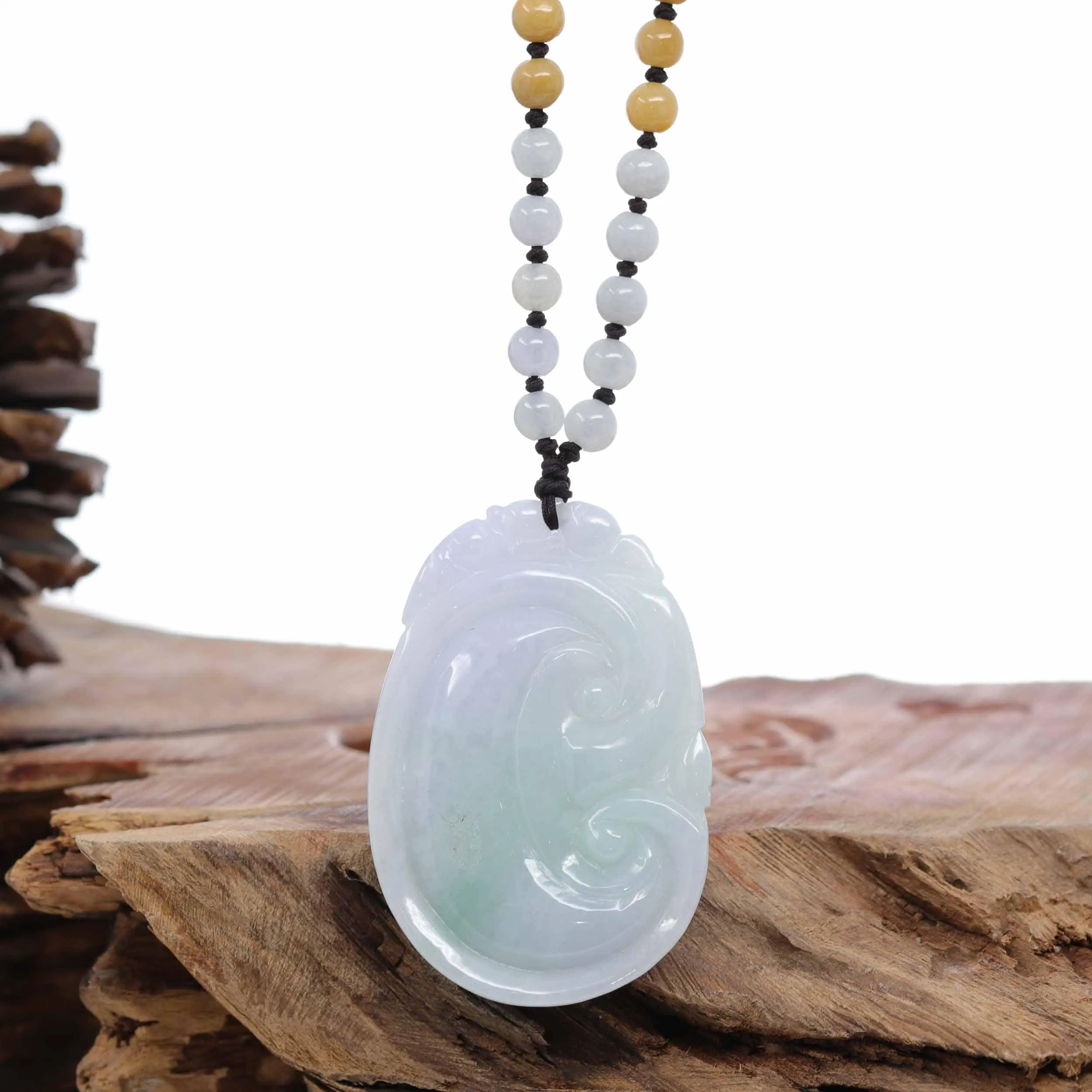 Genuine Burmese Jadeite Jade RuYi Pendant Necklace