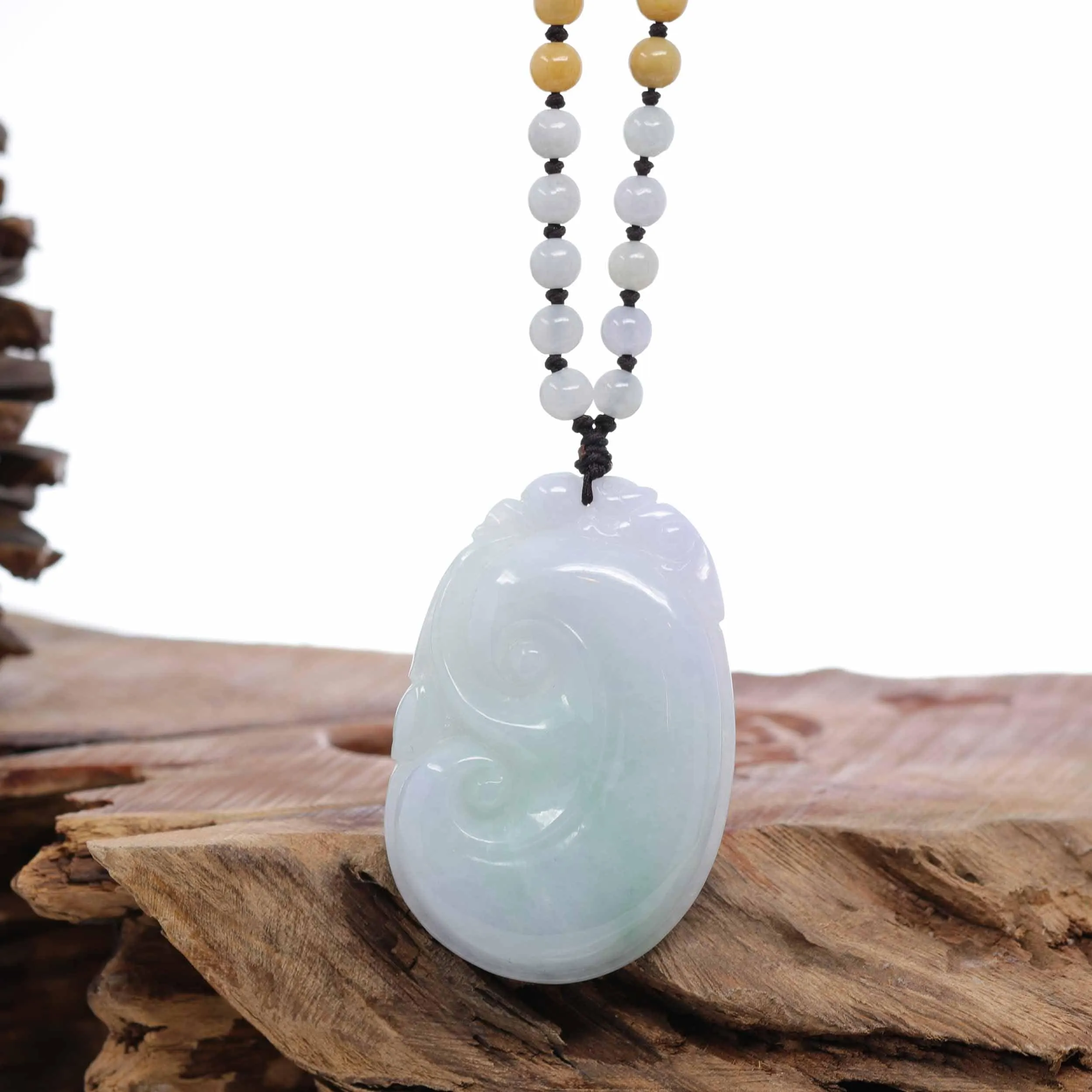 Genuine Burmese Jadeite Jade RuYi Pendant Necklace