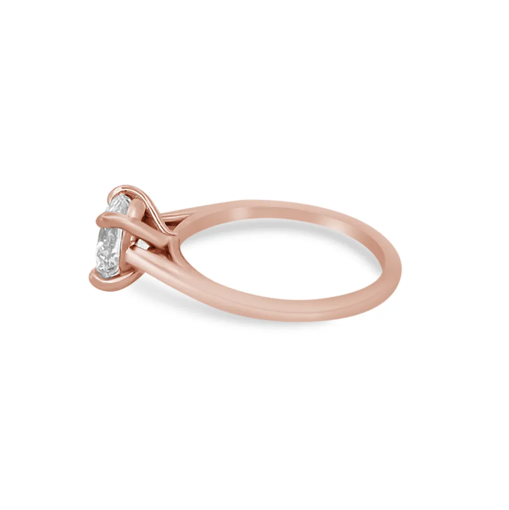 GIA Graded 1.56cts Round Brilliant Natural Diamond Solitaire Engagement Ring in 14K Rose Gold