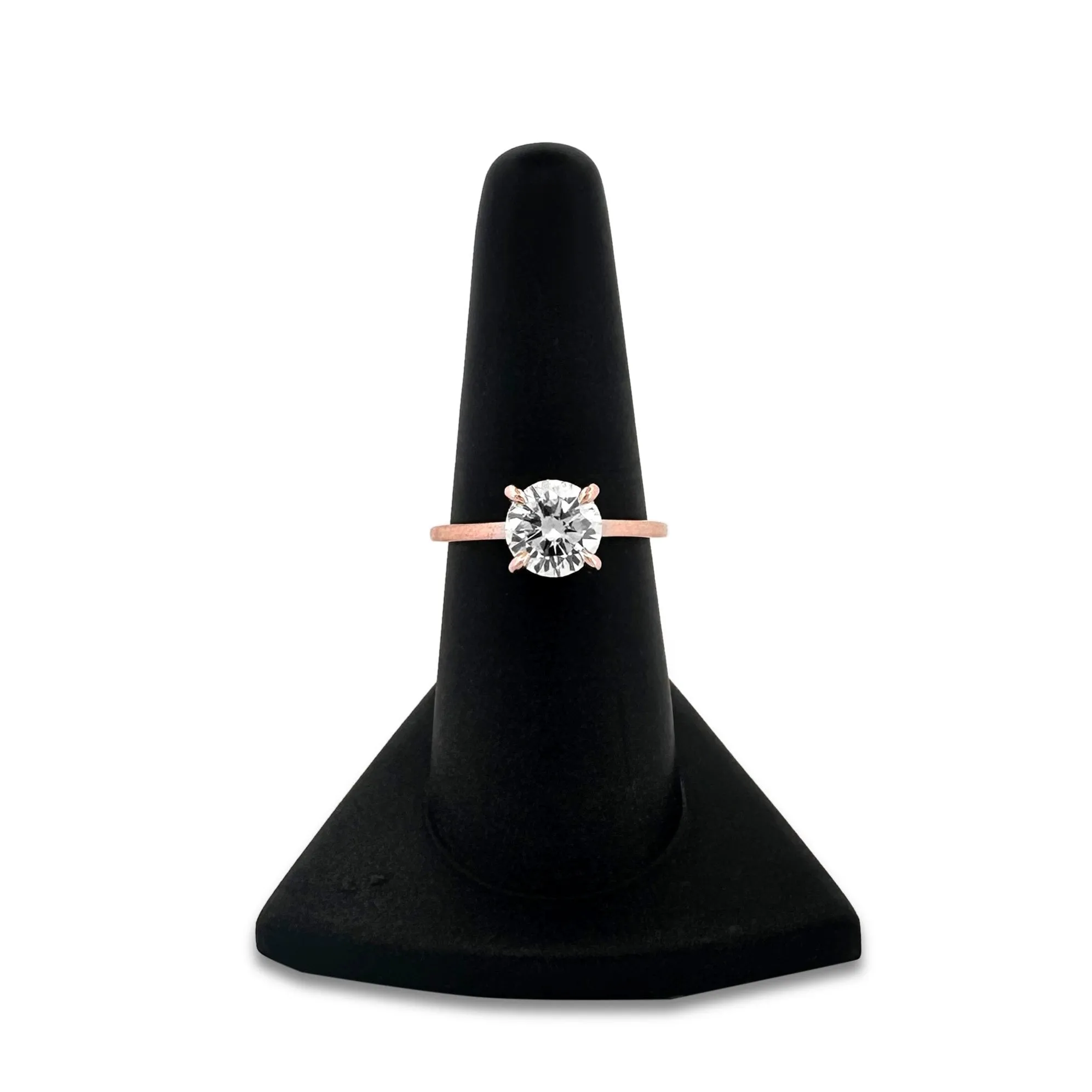 GIA Graded 1.56cts Round Brilliant Natural Diamond Solitaire Engagement Ring in 14K Rose Gold