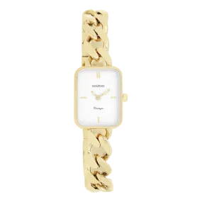 Gold coloured OOZOO watch with gold coloured chunky chain bracelet - C20362