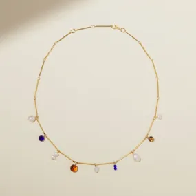 Gold Fête Beaded Charm Necklace