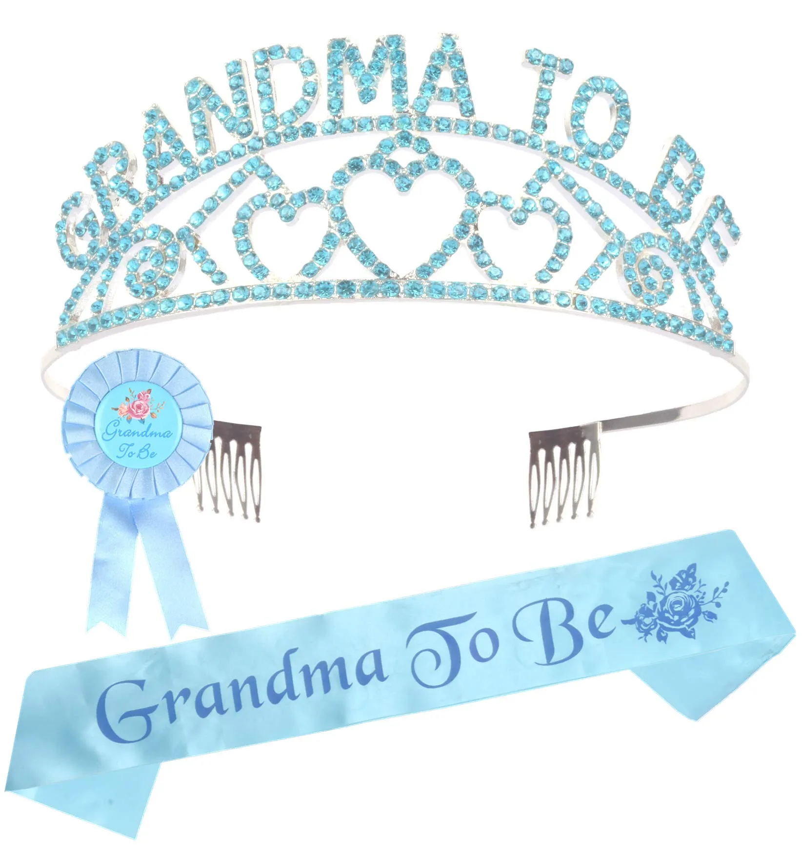 Grandma To Be Crown Set, Grandma Sash, Baby Shower Grandson Granddaughter Party Grandma