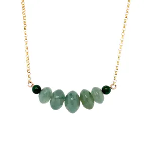 Green Jadeite & Yellow Gold Necklace - "Serene"