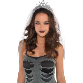 Grey Veiled Tiara Each