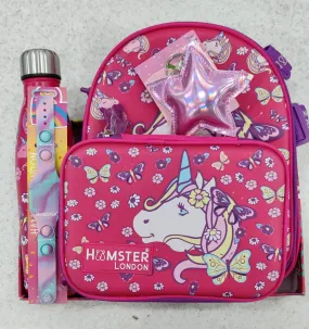 Hamster London Gift Hamper (Pink Pixy Unicorn Hardcase   Lunch bags , Bottle ,  Key chain , Watch )