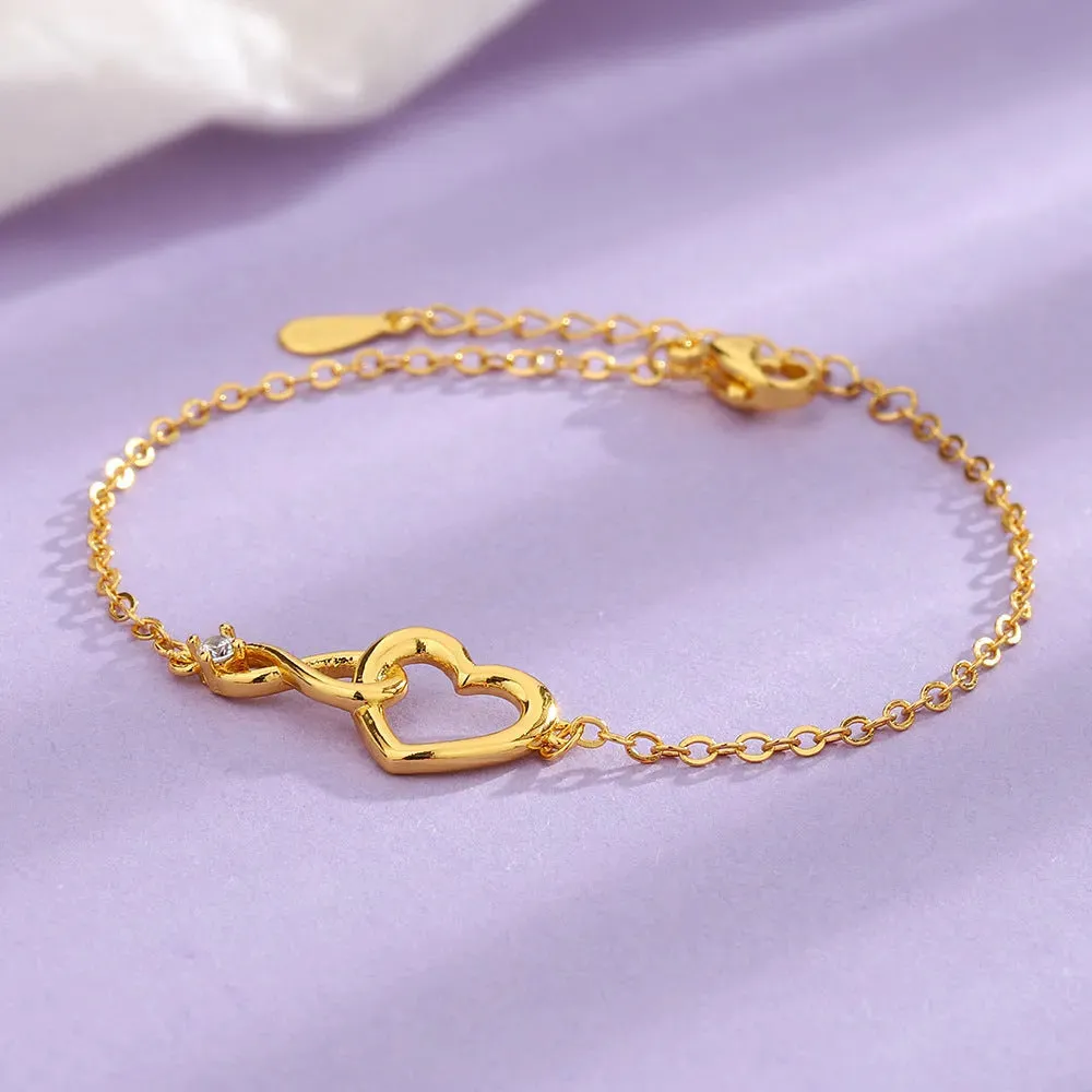 Heart-shape Bracelet Fashion Jewelry Versatile Love Bracelet Gift For Girlfriend Valentine's Day