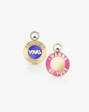 'I Wanna Be Your' Personalised Neon Pink Vinyl Pendant