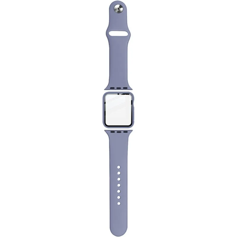 IMAK Apple Watch Series 3/2/1 42mm silicone cover with watch strap   tempered glass - Baby Blue