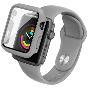 IMAK Apple Watch Series 3/2/1 42mm silicone cover with watch strap   tempered glass - Grey