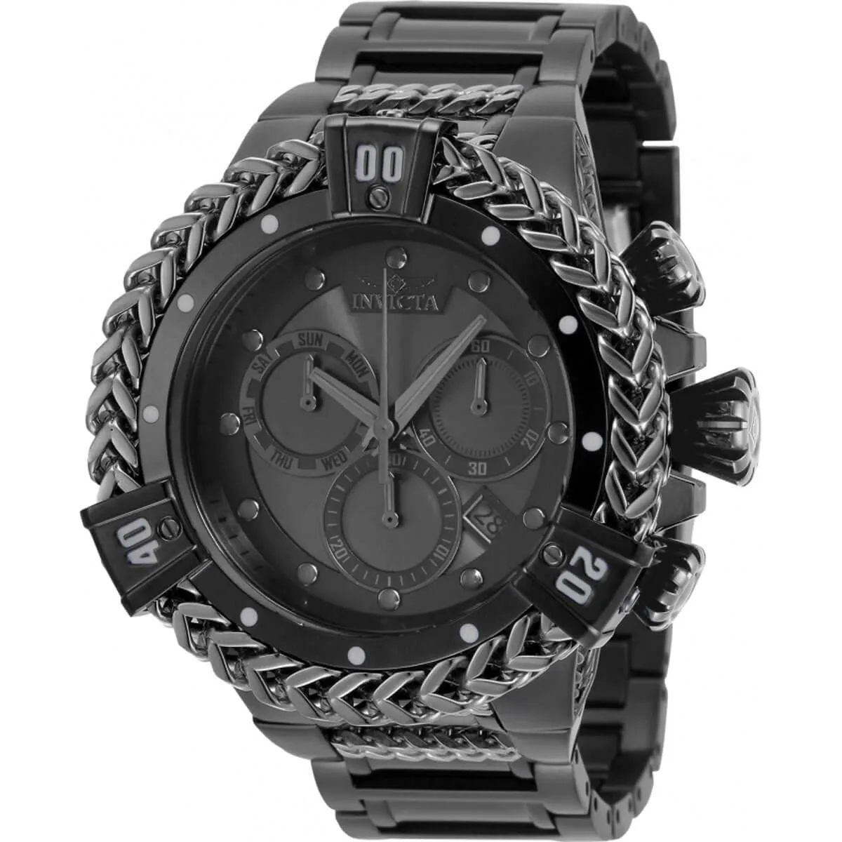 Invicta Men's Chronograph Watch - Bolt Herc Gunmetal and Black Dial Bracelet | 35575