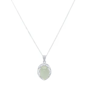 Jade Oval Necklace in Sterling Silver