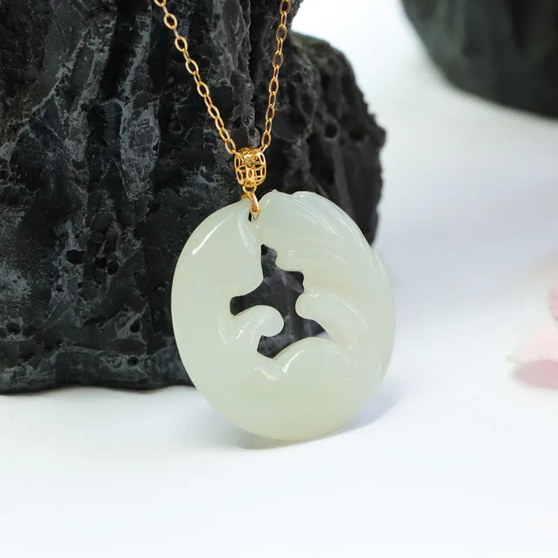 Jewelry Jade Necklace with Fox Pendant - Hotan Jade Stone