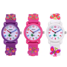 Jiuniu Children's 3D Silicone Cartoon Watch Waterproof Quartz Watch Primary School Girls Watch Children's Watch