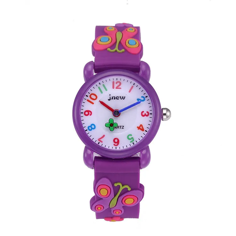 Jiuniu Children's 3D Silicone Cartoon Watch Waterproof Quartz Watch Primary School Girls Watch Children's Watch