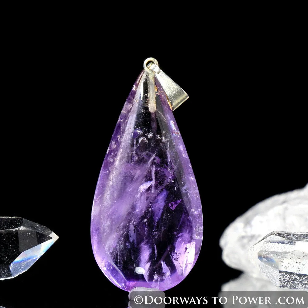 John of God Blessed Amethyst Casa Crystal Drop Pendant