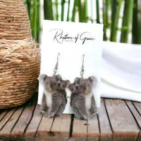 Koala Earrings - Koala Jewelry, Handmade Earrings, Handmade Jewelry, Animal Earrings, Animal Jewelry, Koala Bear, Koalas, Koala Gift