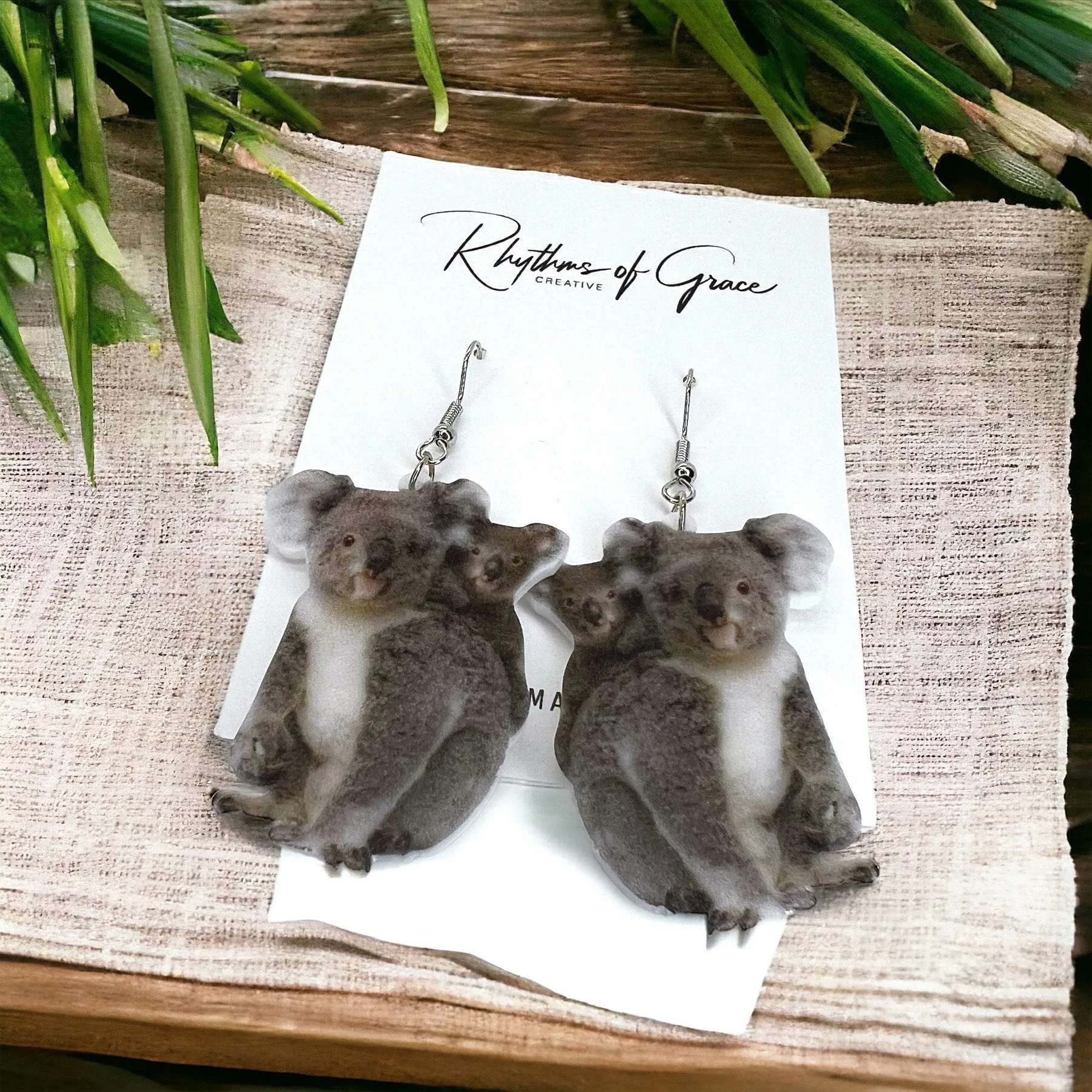 Koala Earrings - Koala Jewelry, Handmade Earrings, Handmade Jewelry, Animal Earrings, Animal Jewelry, Koala Bear, Koalas, Koala Gift