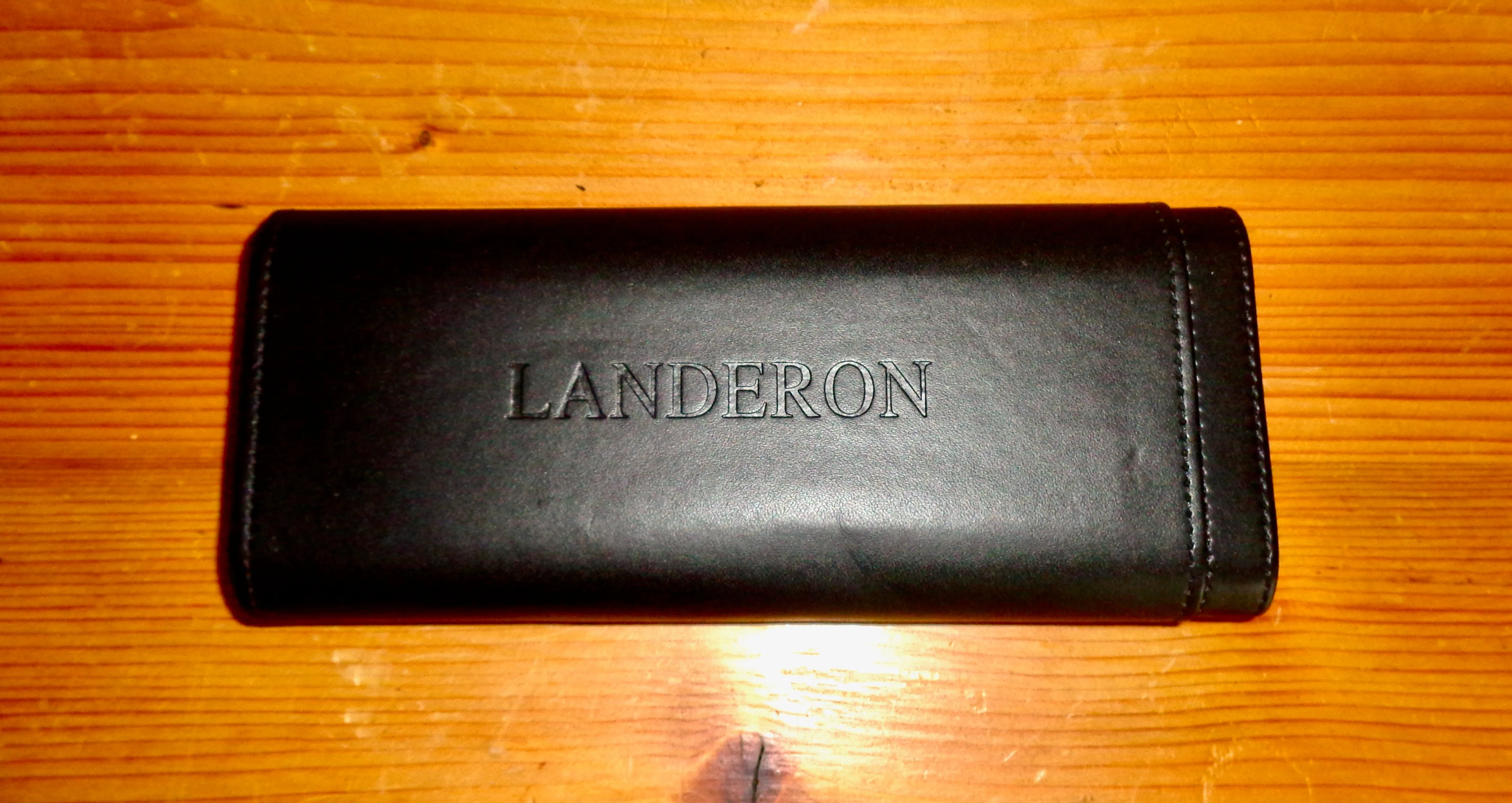 Landeron Type 20 Chronograph Watch In Black Leather and Stainless Steel