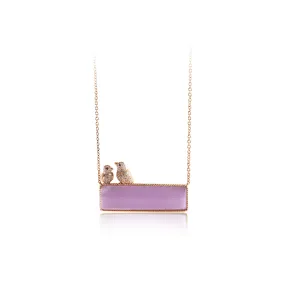 Lavender Jade Lovebirds Necklace